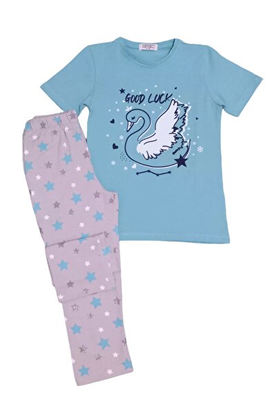 Newteam Short Sleeve Pants Girl's Pajama Set