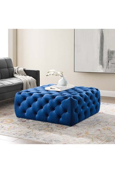 DeccoStil Kapitoneli Kare Puf/bench/orta Sehpa 100*100 Cm Yükseklik 40 Cm