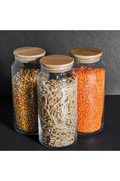 Lizzy 3'lü 1400 Ml Vakum Kapaklı Cam Kavanoz