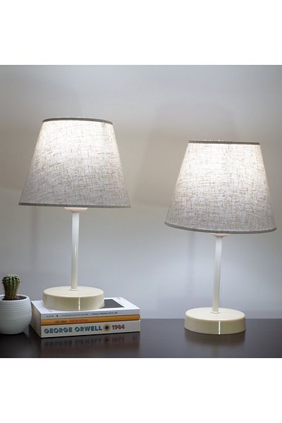 Vivido Abajur Dora Cream Modern 2-Piece Lampshade Set