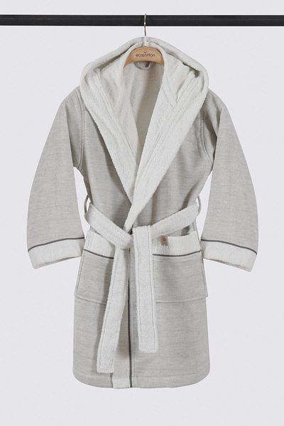 Ecocotton Μπουρνούζι για αγόρι - Hasna Grey, Βιολογικό Βαμβακερό Λινό