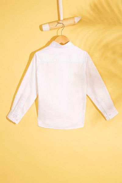 U.S. Polo Assn. Cămașă albă pentru băiat cu mânecă lungă