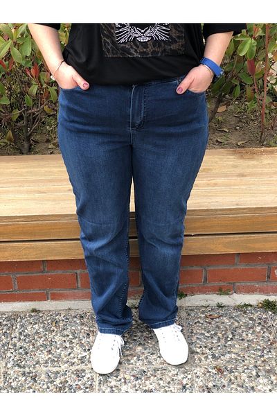 BAKTAGÖR Blue Jeans with Half Elastic Waist