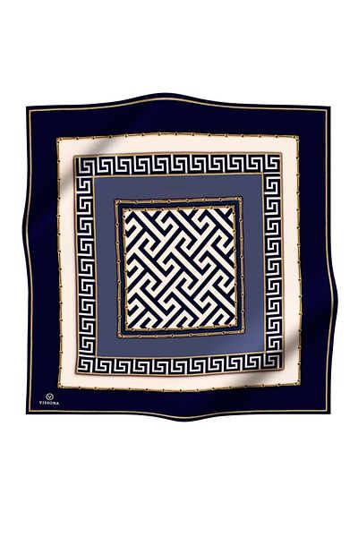Vissona Γυναικείο μεταξωτό κασκόλ Twill Navy Blue Indigo