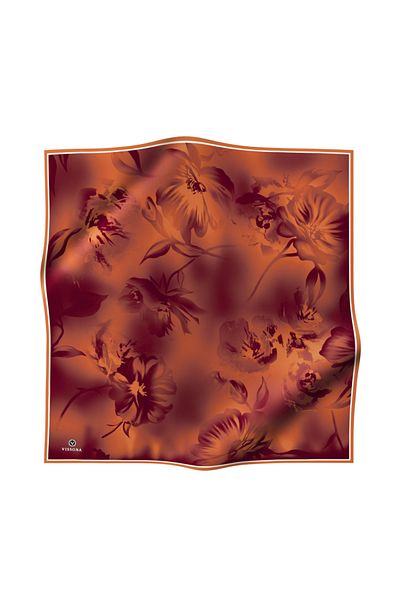 Vissona Γυναικείο Twill Μεταξωτό Κασκόλ Καφέ