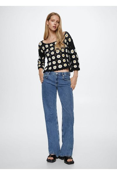 MANGO Woman Schwarzer Damenpullover