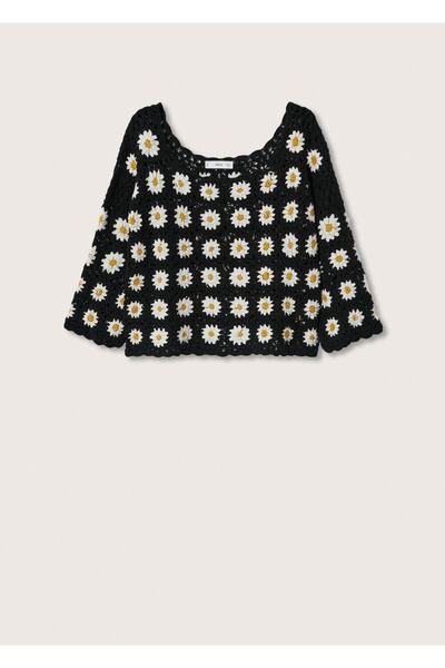 MANGO Woman Kadın Siyah Kazak