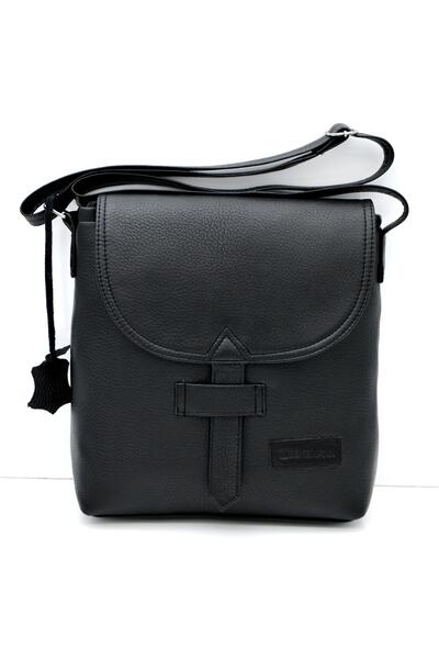 Veskemann Geantă neagră Brit din piele naturală