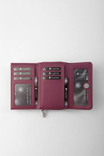 CENGİZ PAKEL Women's Wallet Small Size Plum