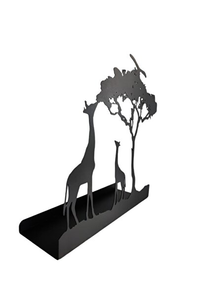 Hobi Demir Sanat Siyah Metal Dekoratif Zurafa Metal Mumluk Şamdan
