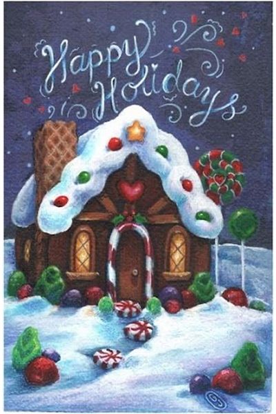 Marcel Kristal Tablo New Year Series - Snowy House 30x48 Cm
