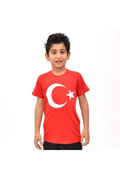ERSEN GİYİM Majica kratkih rukava crvene boje sa štampanim belim polumesecom ...