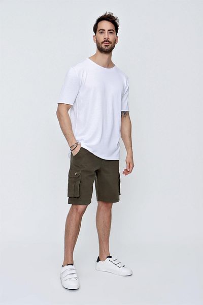 CHUBA Ανδρικό μπλουζάκι με λαιμόκοψη Loose Fit Βαμβακερό λεπτό πλεκτό λευκό 22sm210