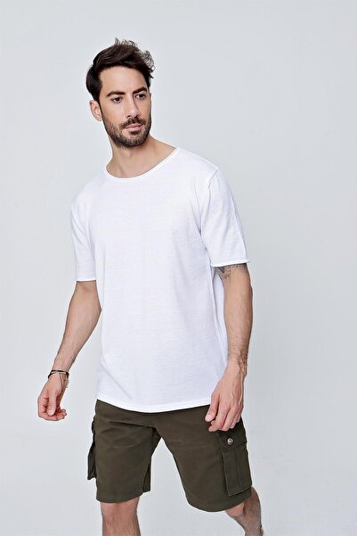 CHUBA Ανδρικό μπλουζάκι με λαιμόκοψη Loose Fit Βαμβακερό λεπτό πλεκτό λευκό 22sm210