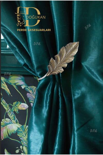 Doğukan perde aksesuarları Koza Taşlı Kolbağı Antik Sarı Perde Aksesuar Yapra...