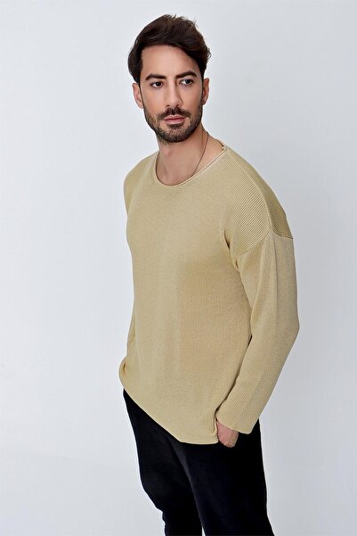 CHUBA Pulover tricotat casual pentru bărbați, guler rotund bumbac piese, maro...