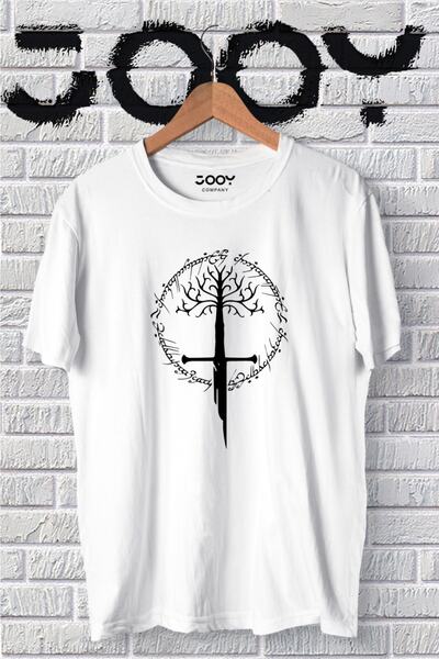 Jooy Company تي شيرت أبيض كبير الحجم لورد أوف ذا رينجز للجنسين