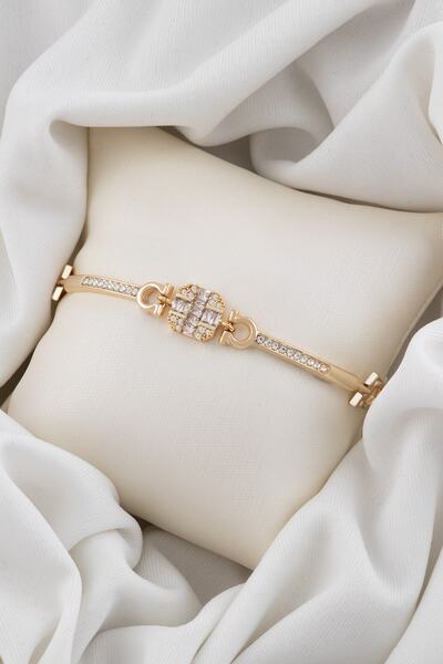 Sortie Aksesuar Baget Pırlanta Modüllü Zirkon Taşlı Kare Figürlü Kelepçe Bile...