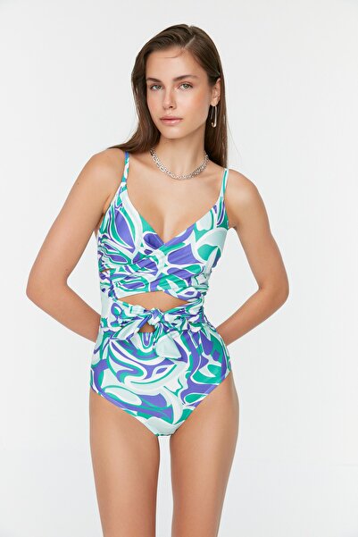 Trendyol Collection Costum de baie obișnuit mov dublu TBESS20MA0031