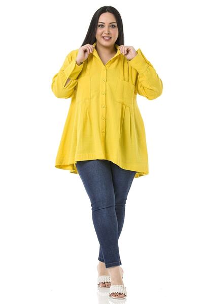 DISENTIS MODEST Μεγάλη τσέπη για τσάντα, πλισέ μπροστά και πίσω, φαρδιές μανσ...