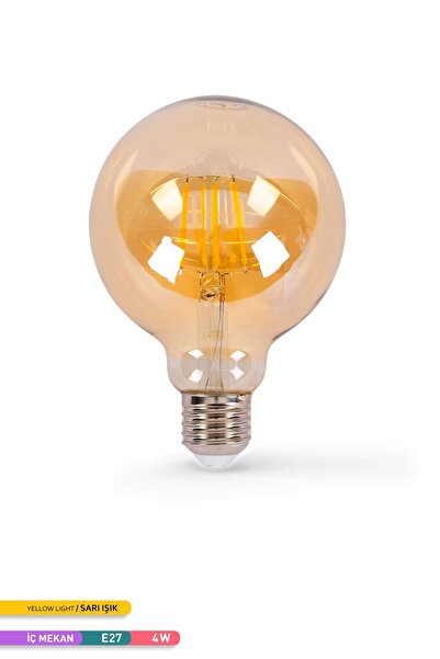 ACK G95 Rustik Led Ampul 2700k Sarı Işık 360lm 220-240v 4w E27