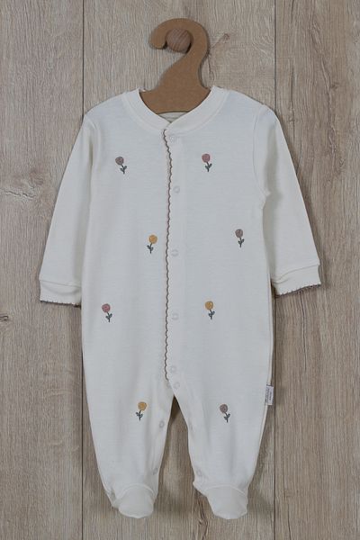 Bebbemini Baby Girl Rompers Rose Embroidered 100% Cotton Rompers