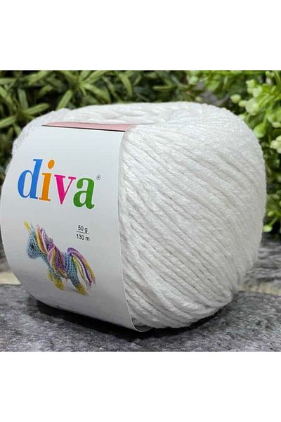 Diva İplik Divagurumi-2102 Οπτικό Λευκό