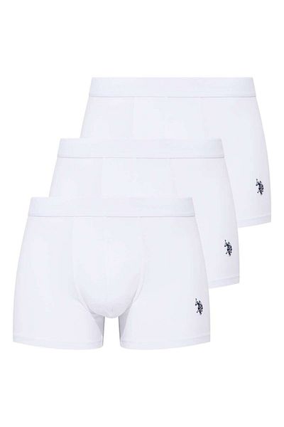 U.S. Polo Assn. Ανδρικά μποξεράκια 3 τεμαχίων Λευκό Βαμβάκι και Lycra