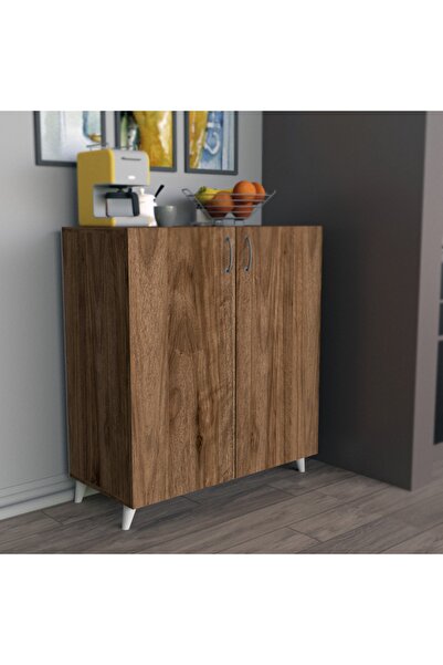 Missia Mobilya Siena Ceviz-Ceviz 4 Raflı Ayakkabılık Çok Amaçlı Dolap