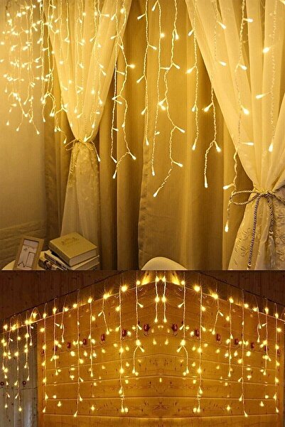 Modaba 8 Fonksiyonlu 16 Saçak Led Sarkıt Led Eklenebilir Led Süsleme Led Peri Led Işık Ledli Işık (4 Metre)