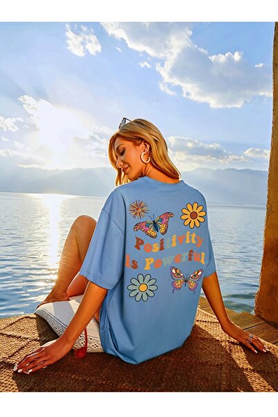 Deocept Γυναικείο μπλουζάκι Oversize με θετική στάμπα