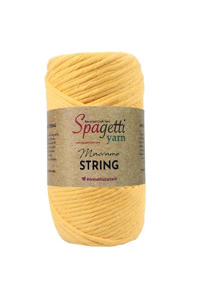 Spagettiyarn Σχοινί χαρακτικής κίτρινο μακραμέ 4mm 330g