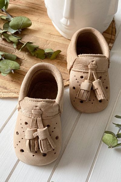 Li Puna - Royal Series Nubuck Cream Baby First Step Shoes
