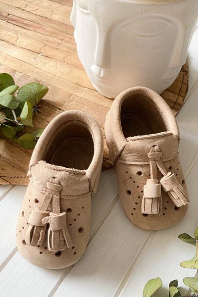 Li Puna - Royal Series Nubuck Cream Baby First Step Shoes