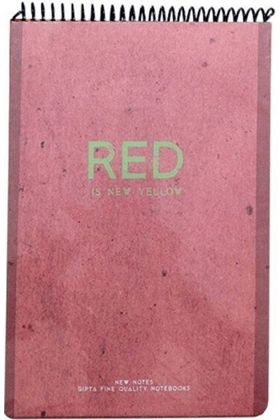 Gıpta New Notes Red Is New Yellow Spiral Hard Cover 100 Sheets 17x24 Checkered Notepad