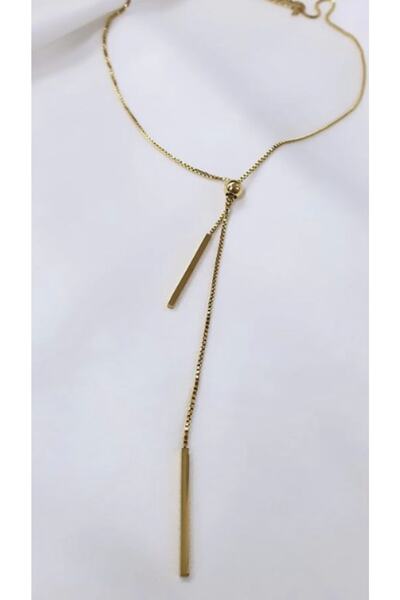 CAS Hanging Symbol Detailed Stainless Steel Necklace