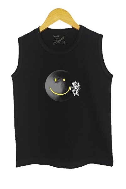 Raf Coll Dječja crna Pleteno bez rukava T-shirt astronaut Digitalna štampa paket