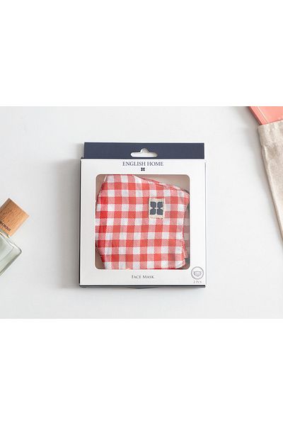 English Home 9.5X18 cm Red Plaid Cotton Mask