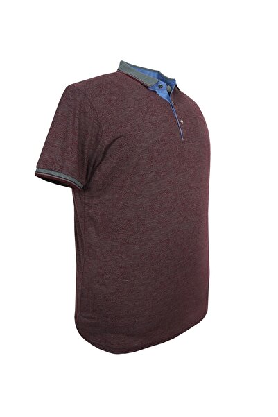 rugatchi Ανδρικό μπλουζάκι με γιακά πόλο μεγάλου μεγέθους Oversize Jacquard