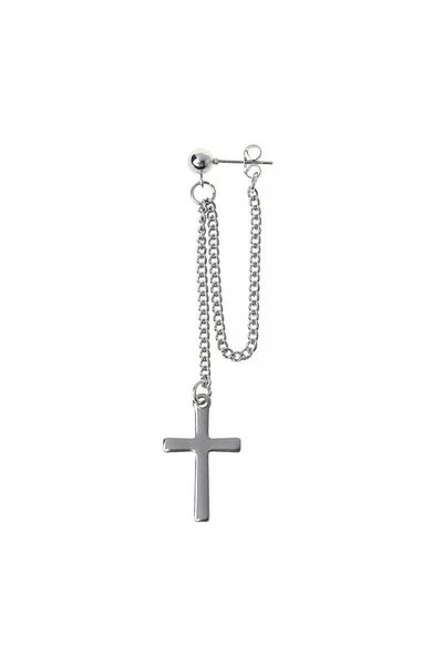 Köstebek Stainless Steel Chain Crusader Single Pendulum Punk Earrings