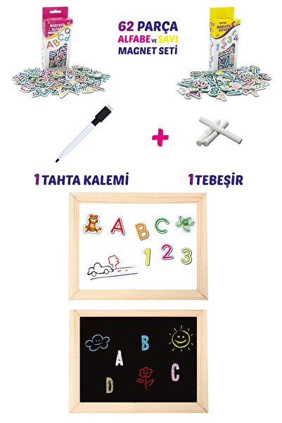 MAGNET İQ Tablet Ahşap Yazı Tahtası Çift Taraflı Manyetik Özellikli