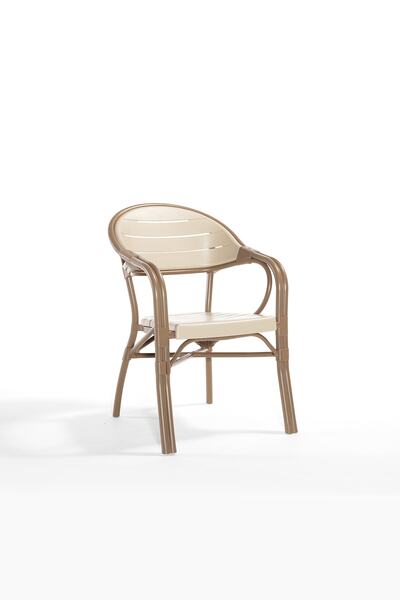 Novussi Bamboo 6lı Bahçe Balkon Masa Takımı(Çöl Kahve-Cappuccino)