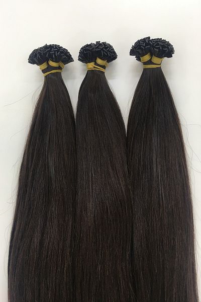 HalitCan HairKing شعر بشري حقيقي من الدرجة الأولى 50 قطعة 50 سم بني 4/0 لون شعر مايكرو وولف