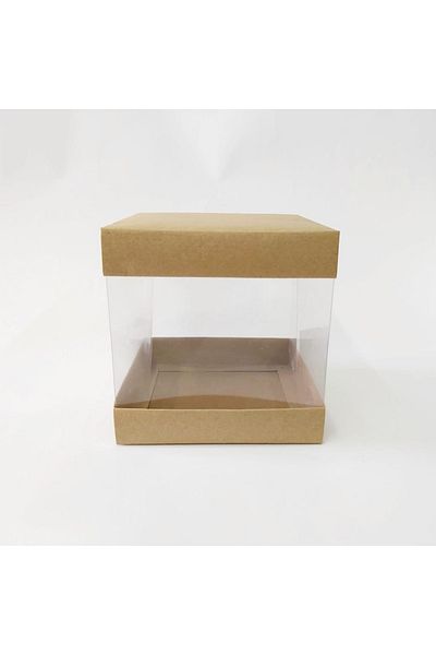 cici Double Sided Acetated Soap Scented Stone Candle Kraft Box 15x15x15 Cm 100 Pieces