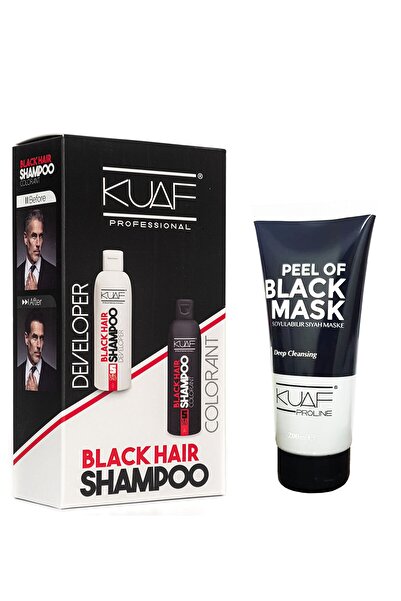 Kuaf Saç Sakal Siyahlaştırıcı Siyah Şampuan 500 ml Ve Soyulabilir Siyah Maske...