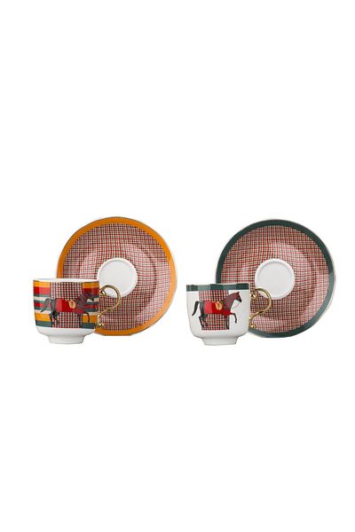 Lucky Art Rapunzel 2-Piece Bone Tea Cup Set
