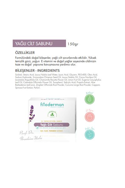 Fitoderman Natural Oil Balancing, Repairing Oily Skin Care Soap 150 gr