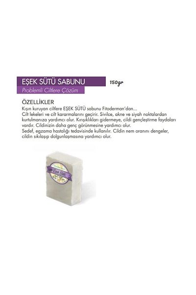 Fitoderman Natural Pore Firming Donkey Milk Soap 150 gr
