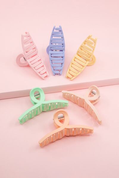 C&E Design Kadın 6'lı Renkli Fiyonk Mandal Toka Seti