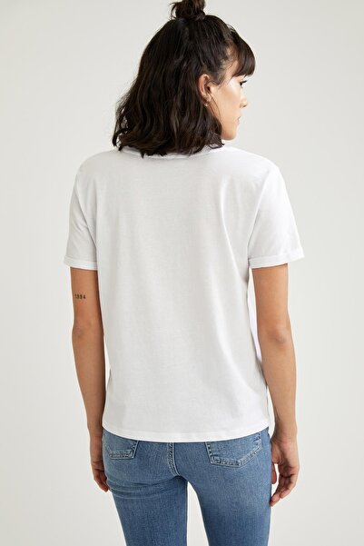 DeFacto Μπλουζάκι με λαιμόκοψη V Relax Fit